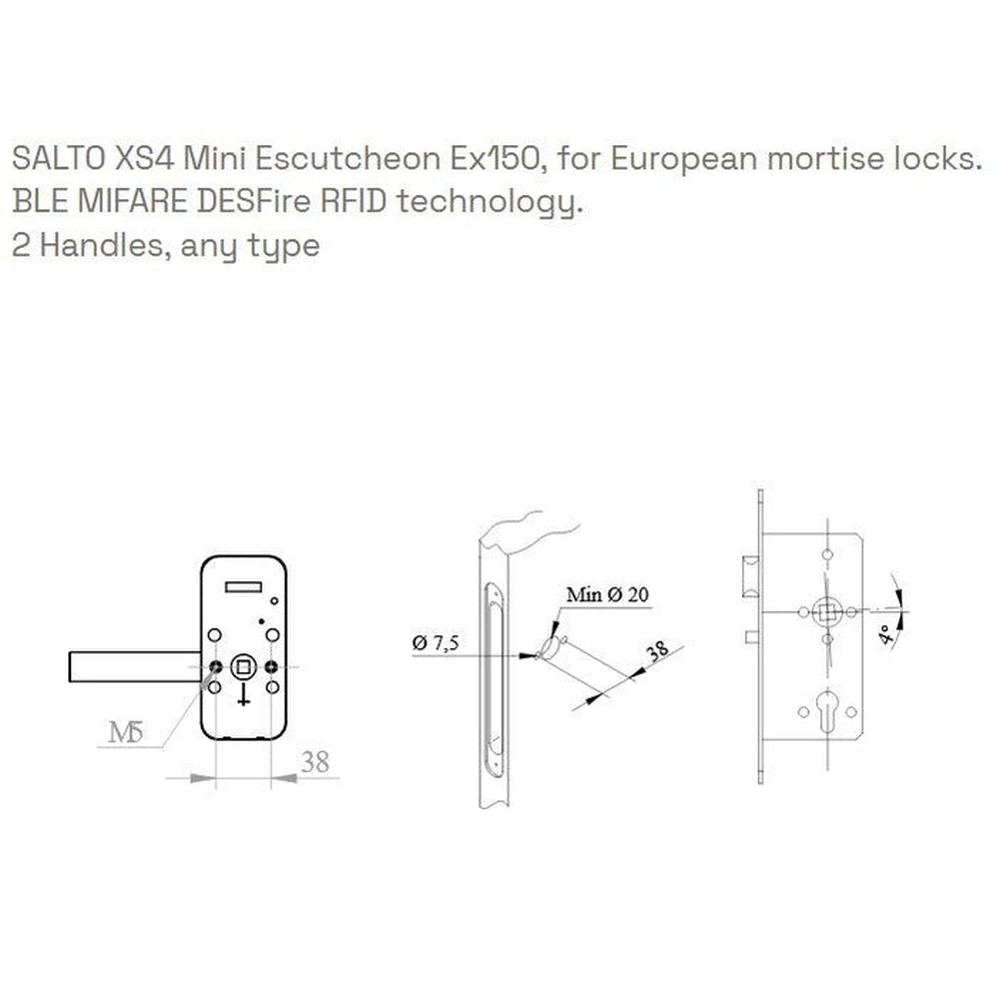 SALTO XS4 Mini Escutcheon EM150 silver