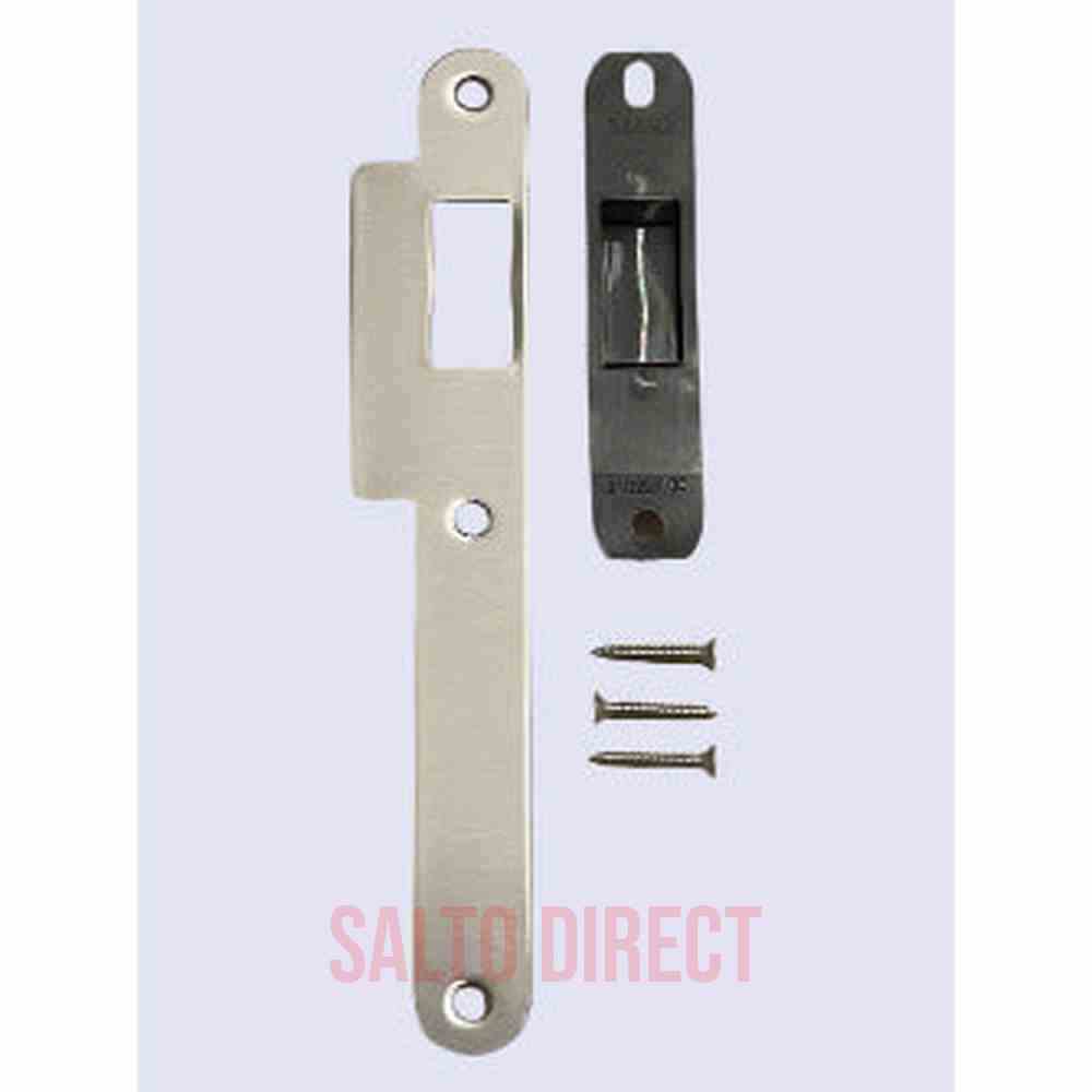 Salto striking plate to suit LE8P02 mortice latch, radius edge, 24mm lip