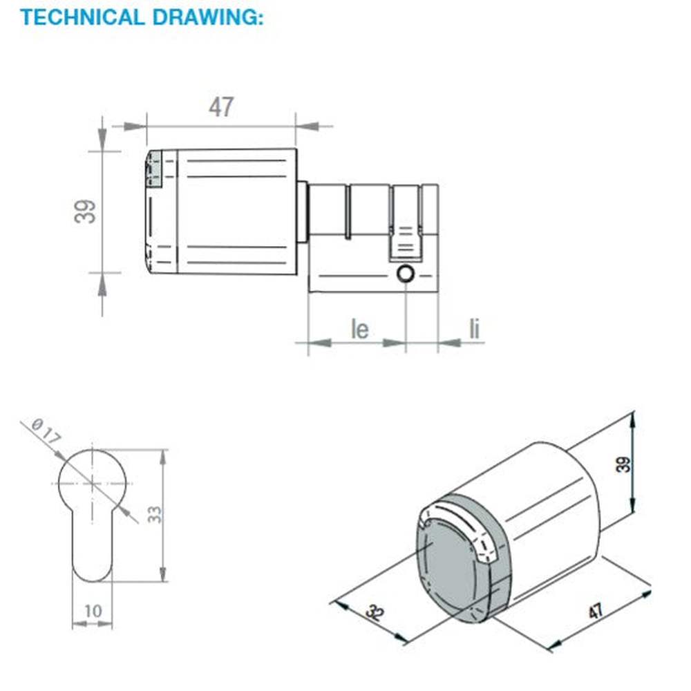 Salto Neo single euro profile electronic cylinder 45mm IP66