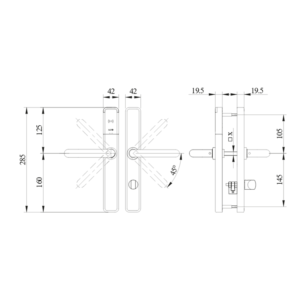 Salto XS4 One handle set EM751 with internal thumbturn