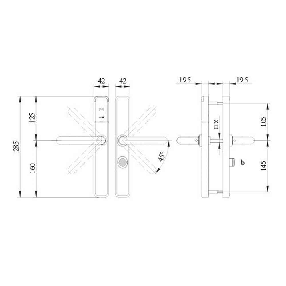 Salto XS4 One handle set EB756 with internal electronic privacy button