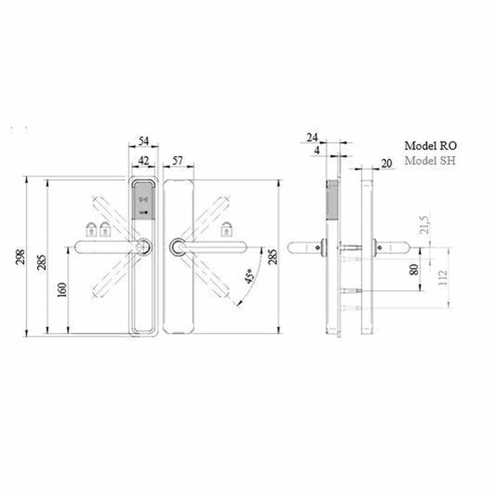 Salto XS4 One handle set EM750 DIN